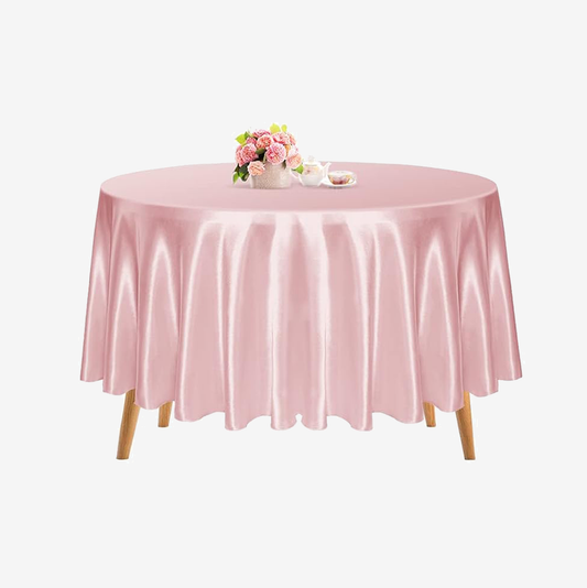 10 Pcs Round Satin Tablecloth