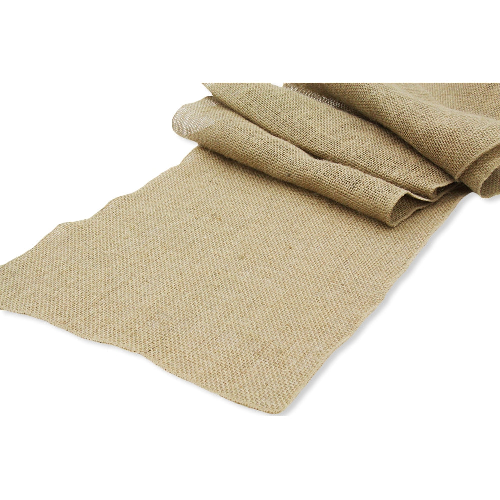 Wide Burlap Table Runner 18"x108" - Natural Tan