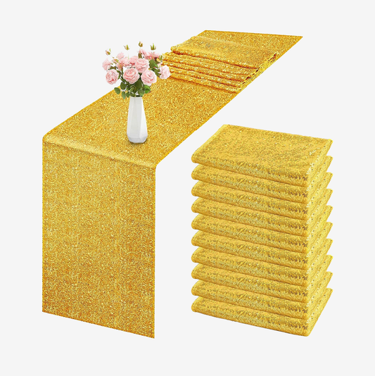 20 Pack Sparkle Table Runner 12" x 72" Gold