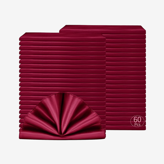 60 Pack Satin Dinner Napkins Square