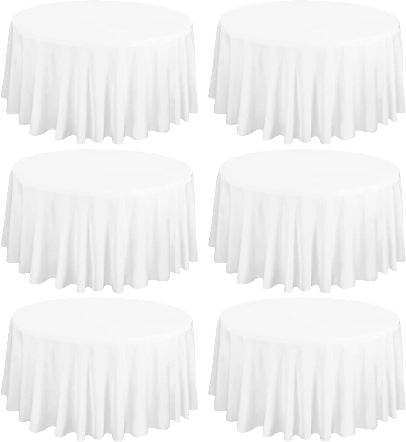 6 Pack Round Tablecloth Polyester Table Cloth 108 inch