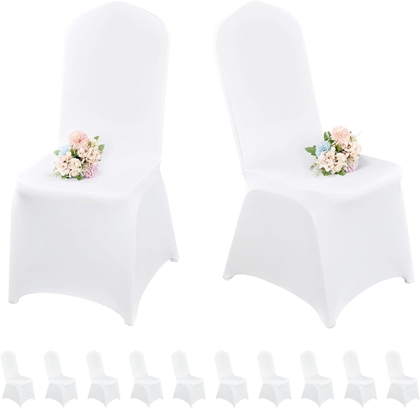 10pcs Chair Covers  Polyester Spandex Lycra Stretch Chair Cover Dining Room Wedding Chair Covers Universal Washable Protective Chair Covers for Wedding Party Banquet Decoration Covers