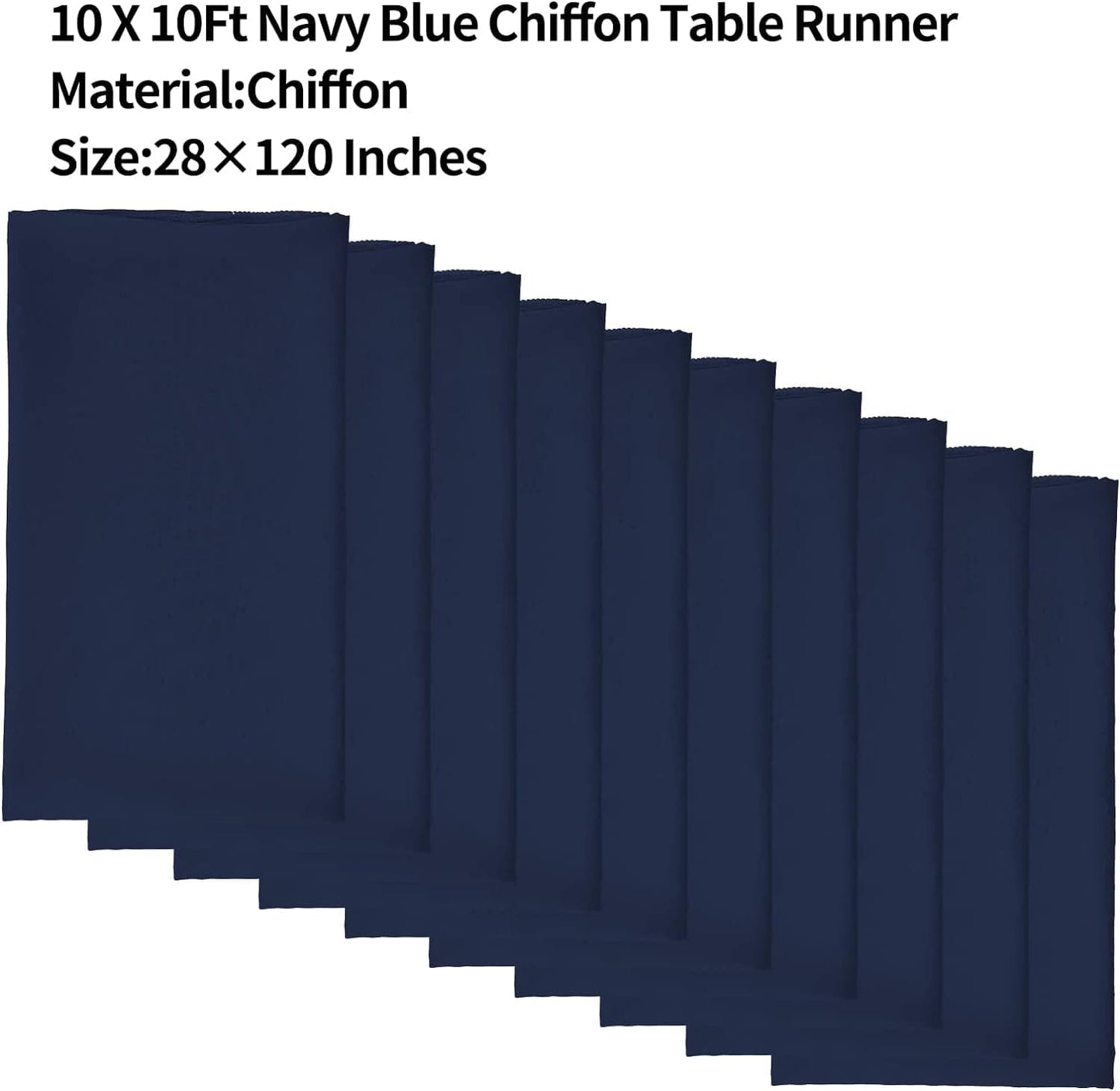 20 Pcs Chiffon Table Runner 10Ft -28x120 Inches