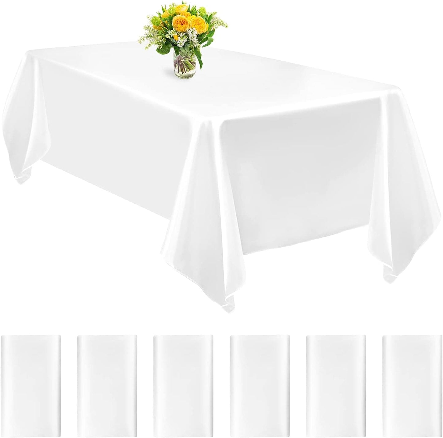 6 Pack Satin Tablecloth 57 x 108 Inch