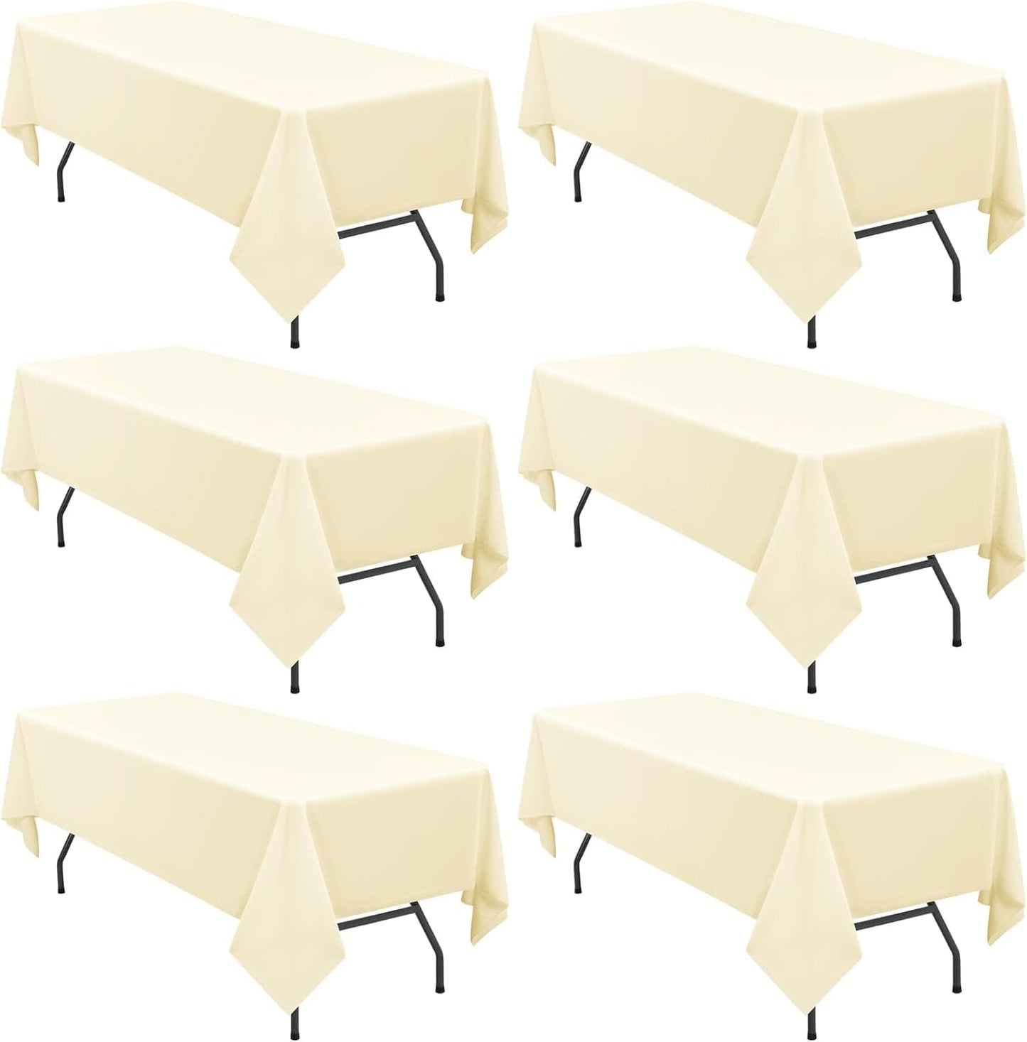 6 Pack Rectangle Tablecloth Polyester 90*132 inch