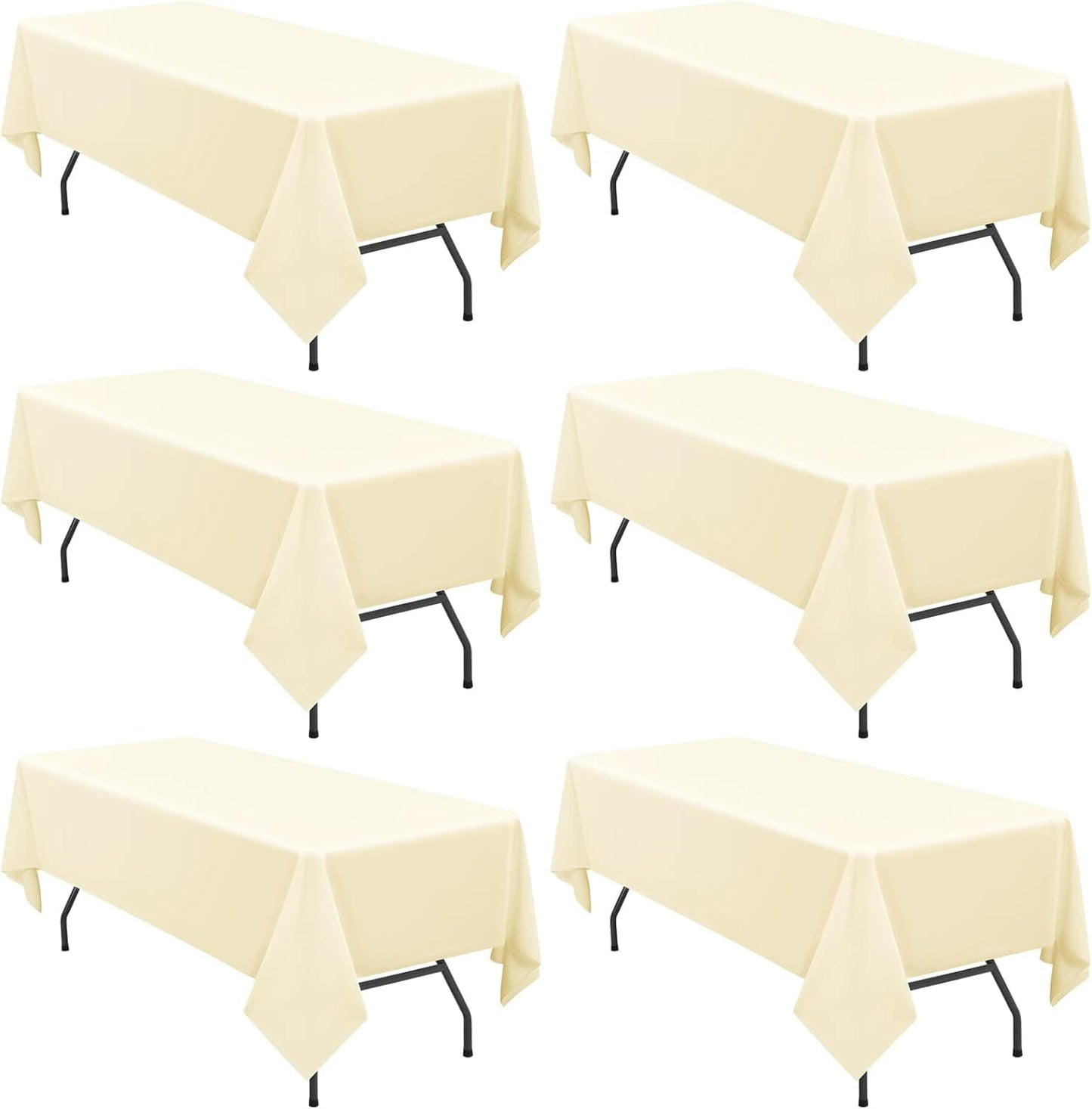 6 Pack Rectangle Tablecloth Polyester 90*156 inch