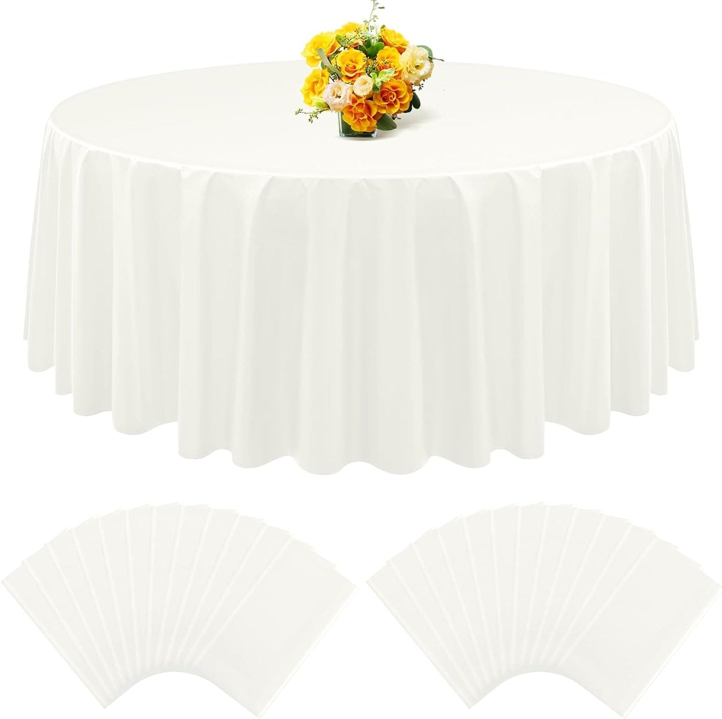 15 Pack Plastic Round Tablecloth 60 inch