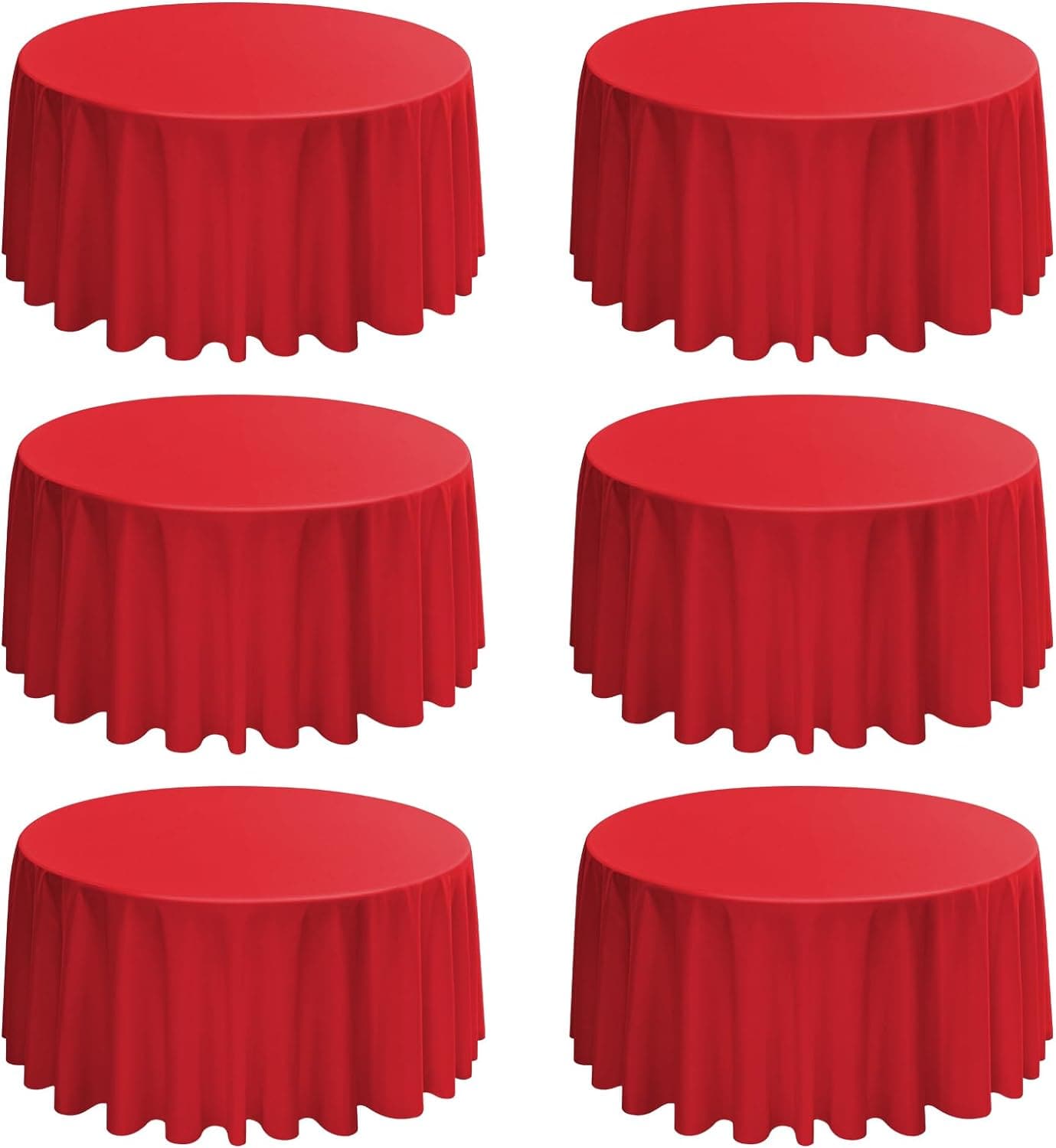 6 Pack Round Tablecloth Polyester Table Cloth 60 inch