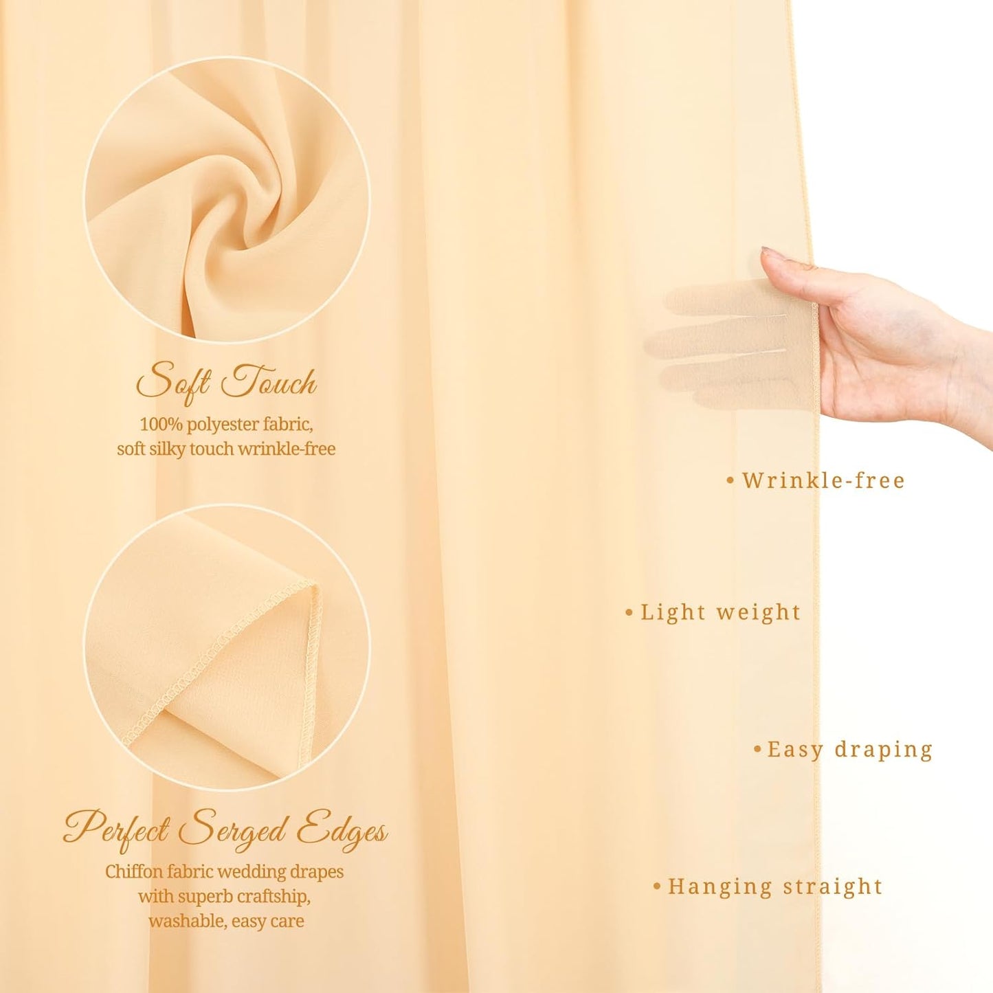 Wedding Arch Drapes for Ceremony Chiffon Fabric Drapes Arbor28"x20ft