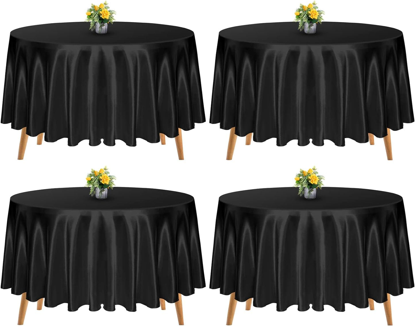 10 Pcs Round Satin Tablecloth