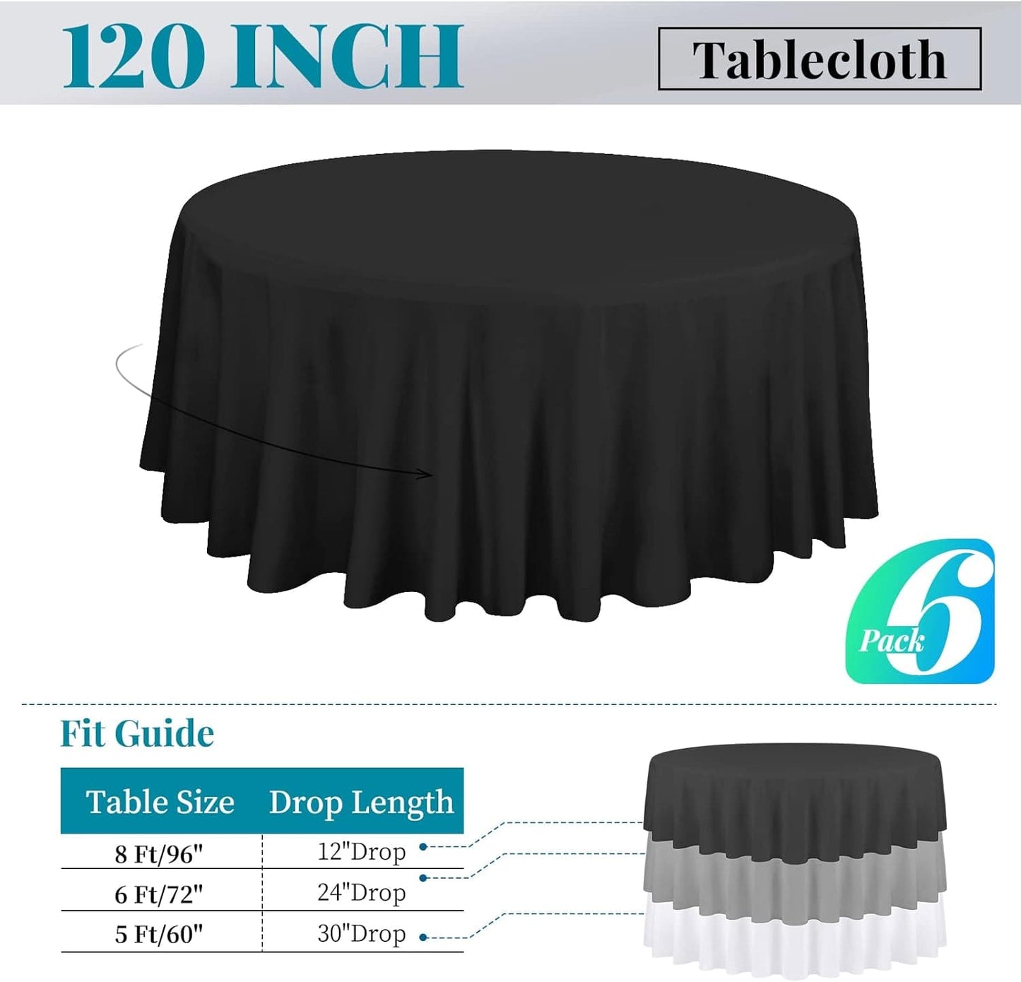 Round Tablecloth Polyester Table Cloth Royal Blue