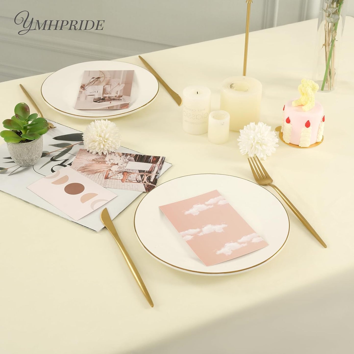 Tablecloth Polyester Table Cloth for 6 Foot Rectangle Tables,Stain and Wrinkle Resistant Washable Fabric Table Covers Polyester Beige Table Clothes for Wedding,Party,Banquet