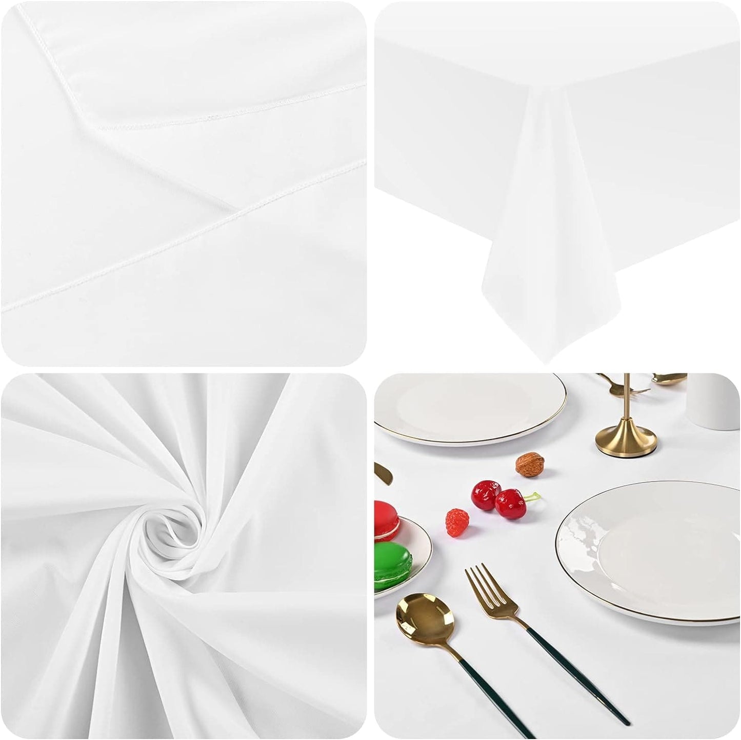 2/4/6 Pack Rectangle Tablecloth Polyester Beige