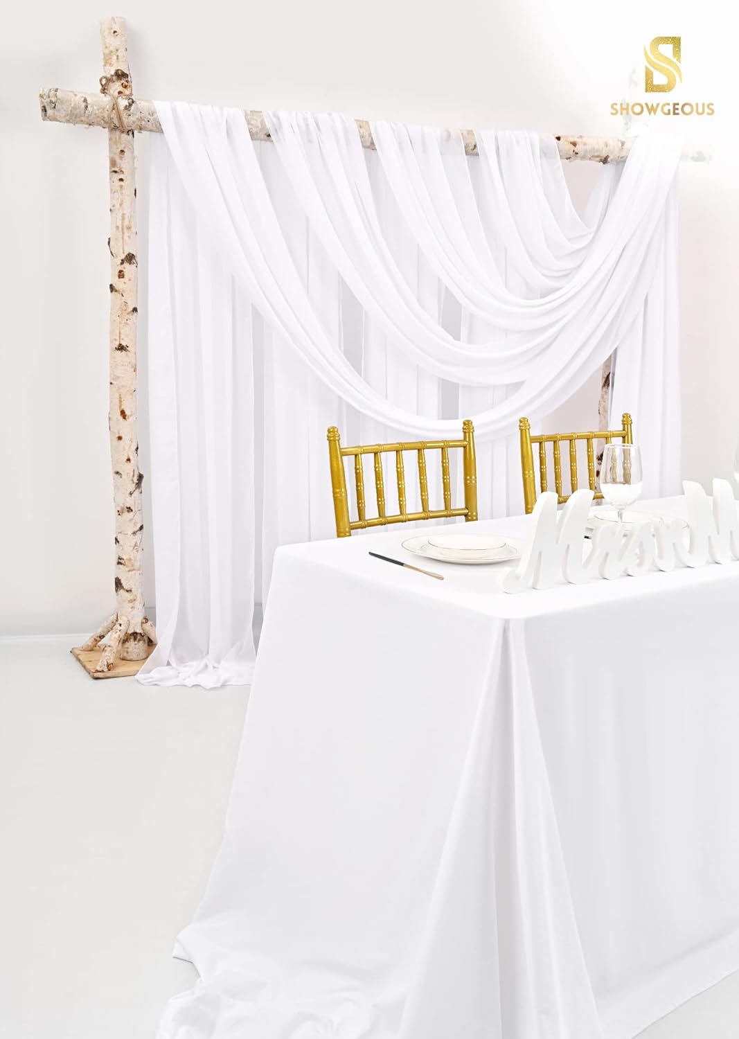 Decorations for Reception Sheer Backdrop 4 Panels 28" x20ft