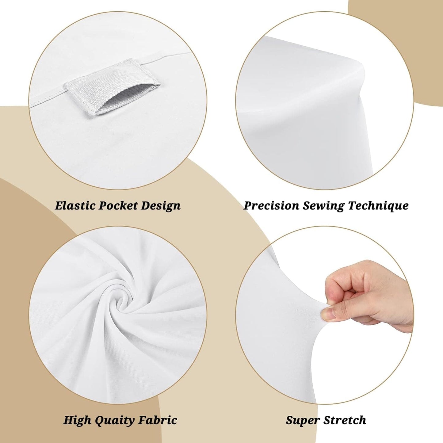 10pcs Chair Covers  Polyester Spandex Lycra Stretch Chair Cover Dining Room Wedding Chair Covers Universal Washable Protective Chair Covers for Wedding Party Banquet Decoration Covers