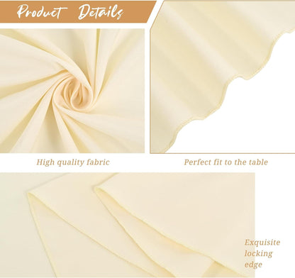 6 Pack Round Tablecloth Polyester Table Cloth Beige