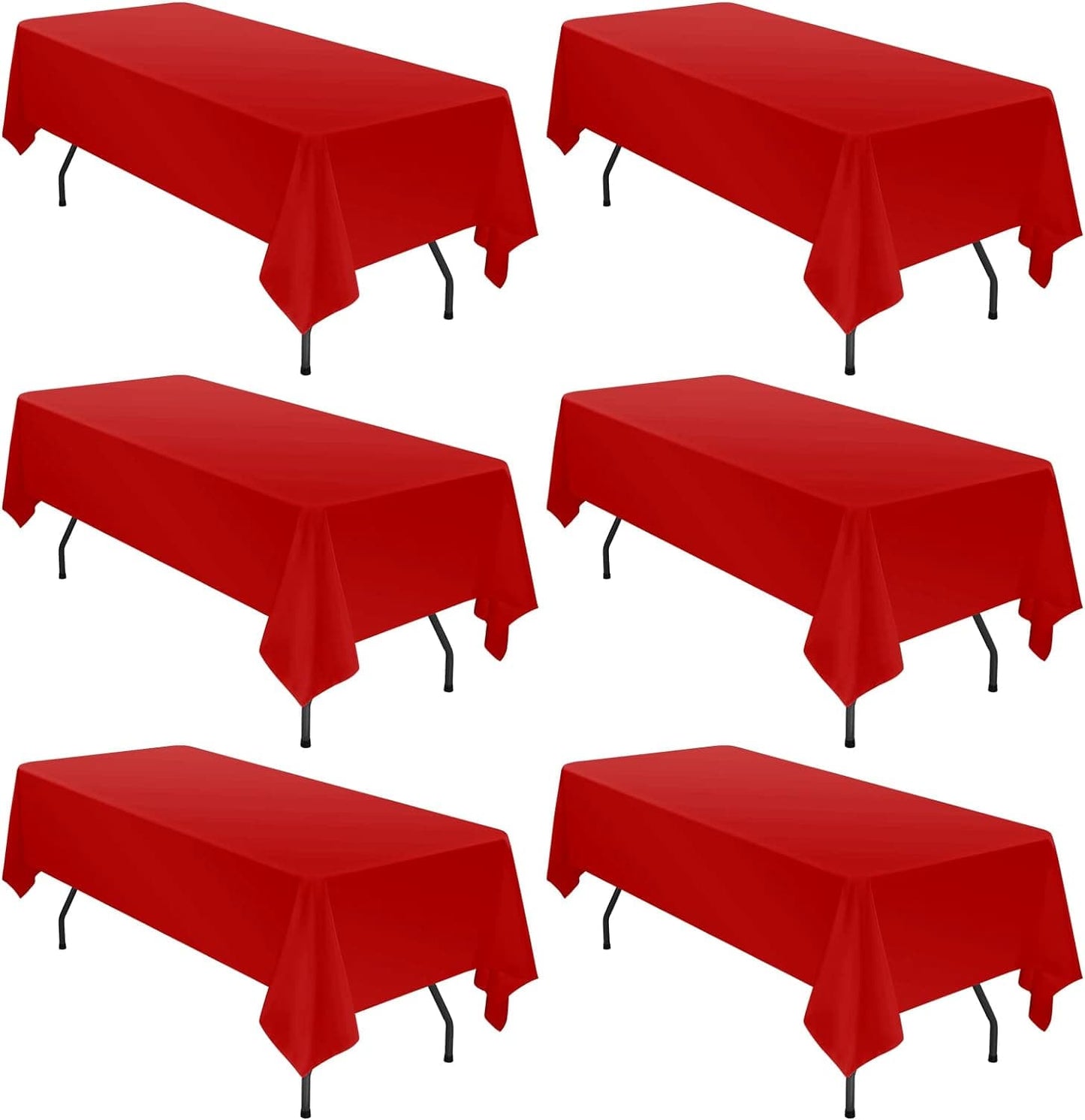 6 Pack Rectangle Tablecloth Polyester 60*102 inch