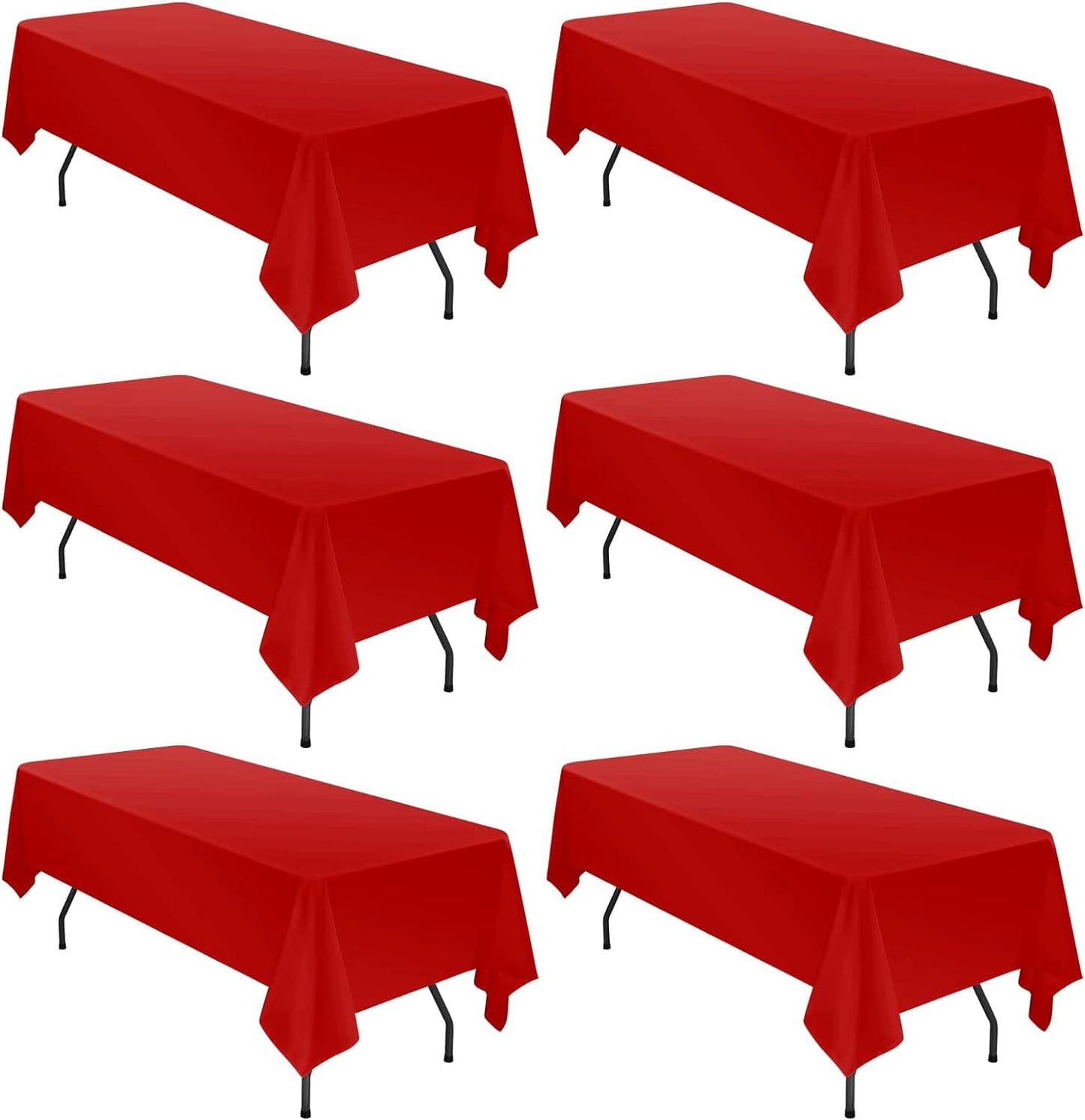 6 Pack Rectangle Tablecloth Polyester 90*156 inch