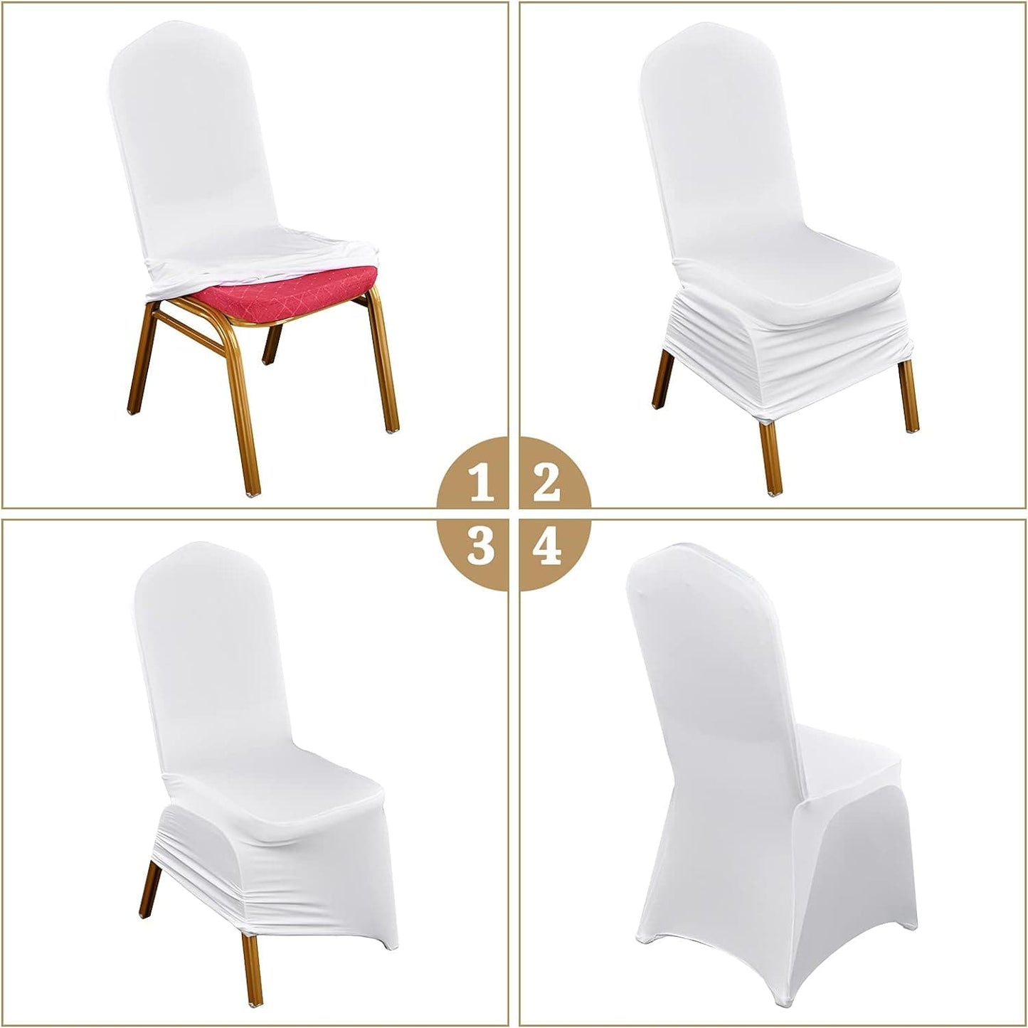 10pcs Chair Covers Polyester Spandex Lycra Stretch Chair Cover Dining Room Wedding Chair Covers Universal Washable Protective Chair Covers for Wedding Party Banquet Decoration Covers