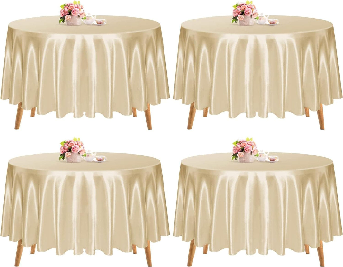 4 Packs Satin Tablecloth 108 Inch