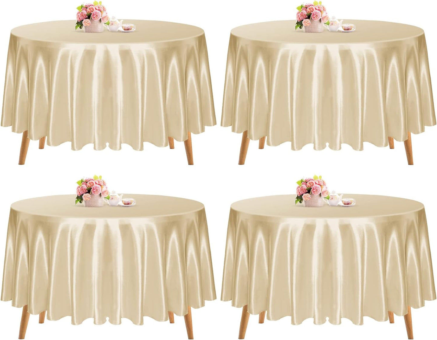 10 Pcs Round Satin Tablecloth