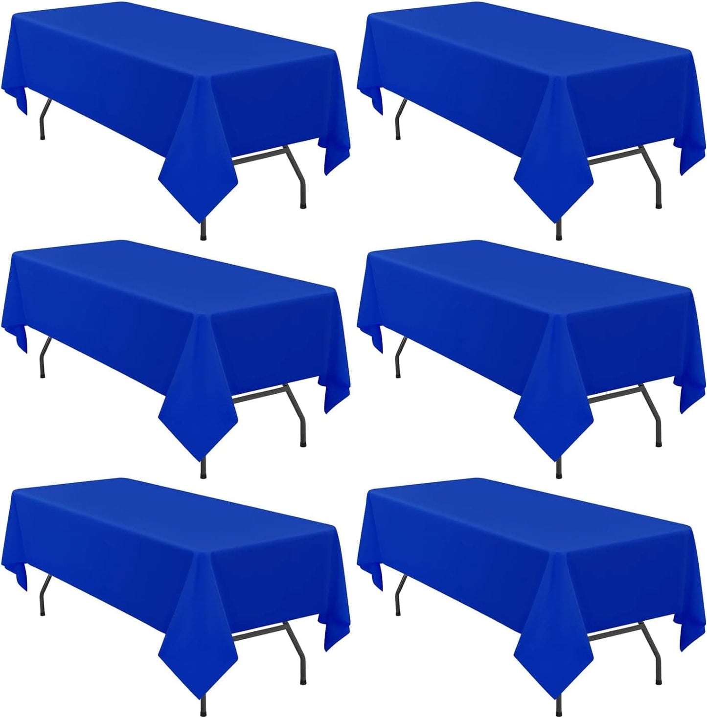 6 Pack Rectangle Tablecloth Polyester 90*156 inch