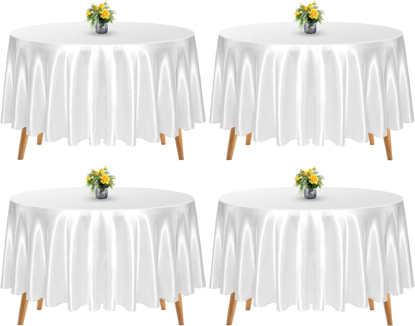 10 Pcs Round Satin Tablecloth