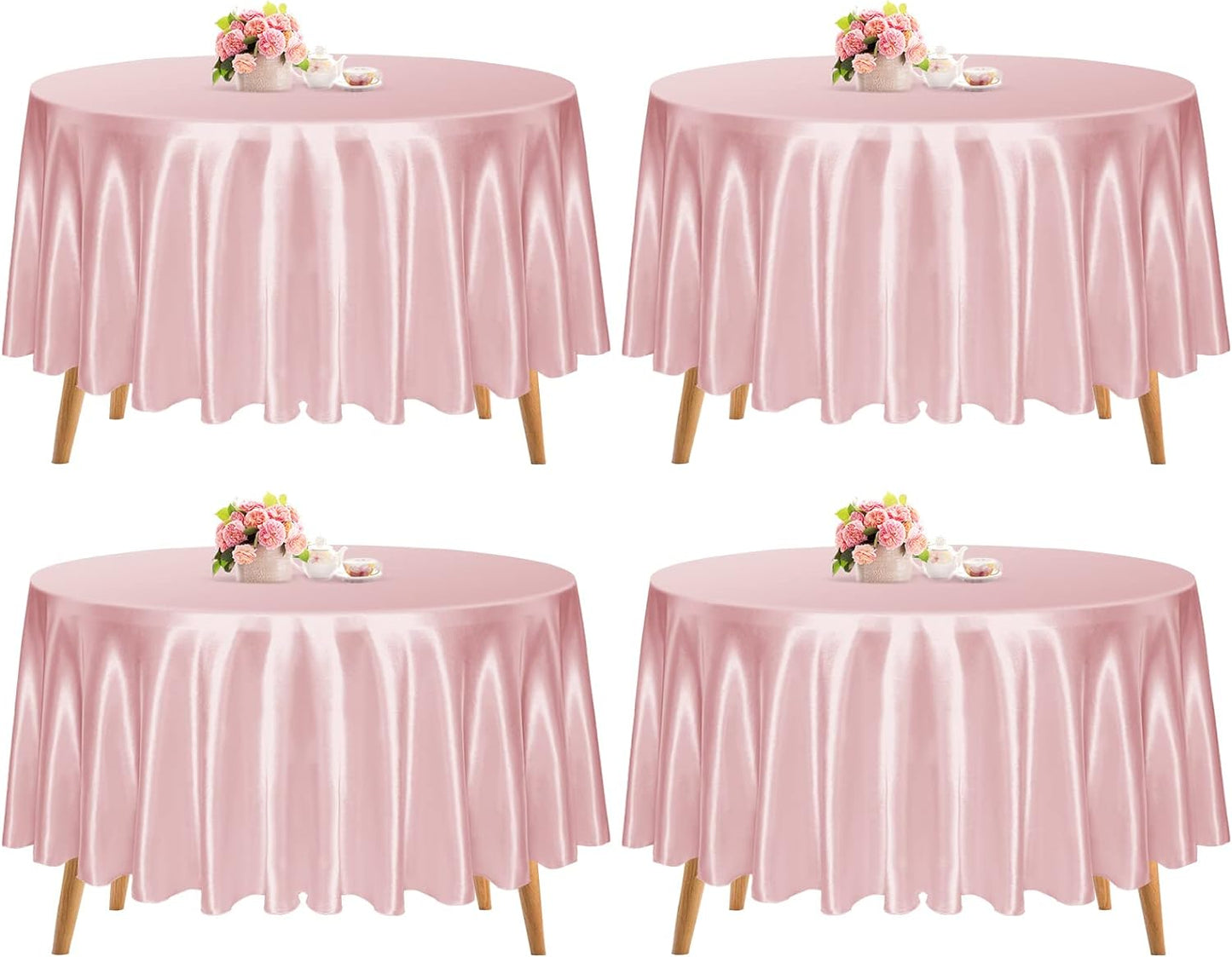 10 Pcs Round Satin Tablecloth