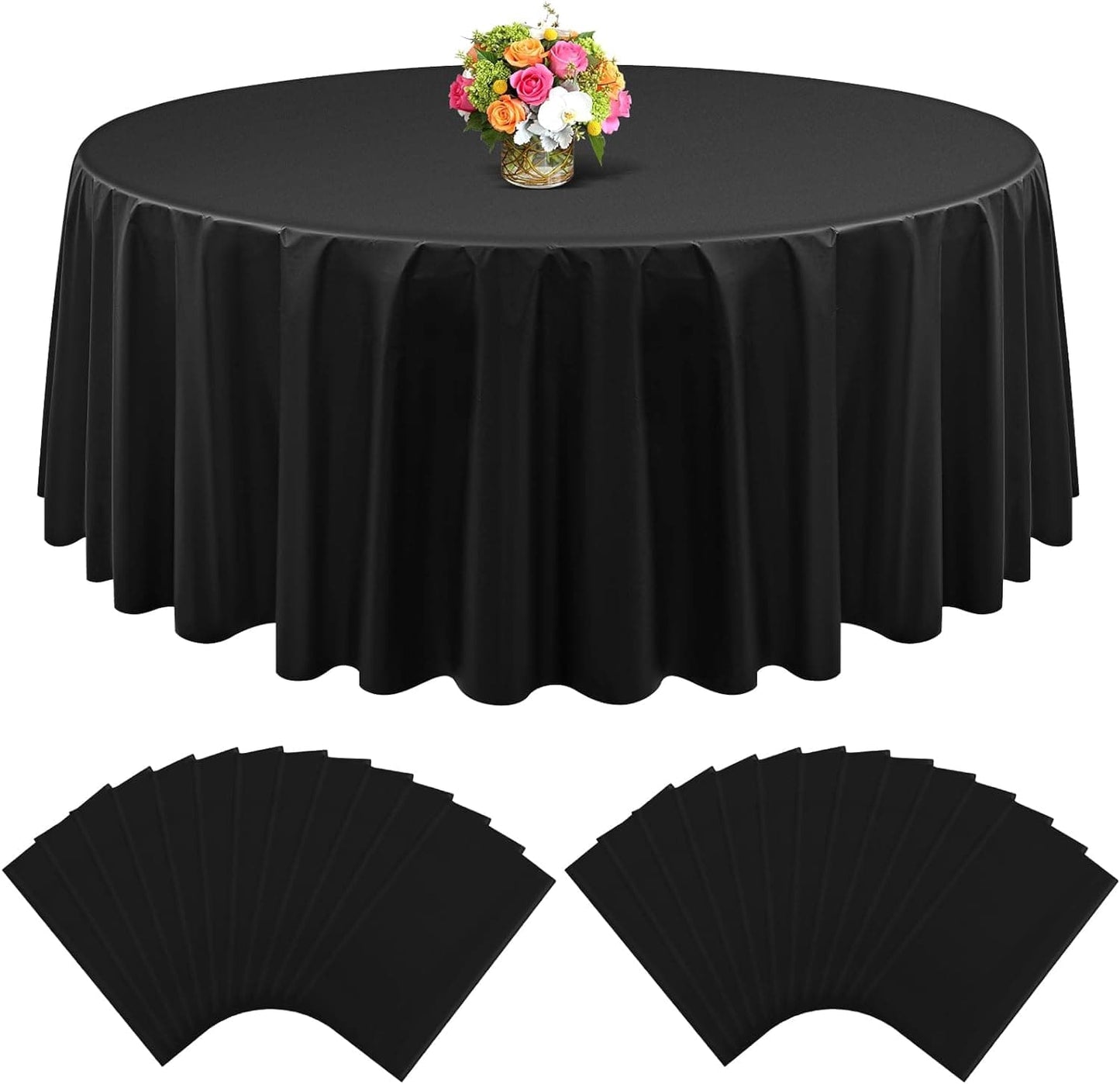 15 Pack Plastic Round Tablecloth 60 inch