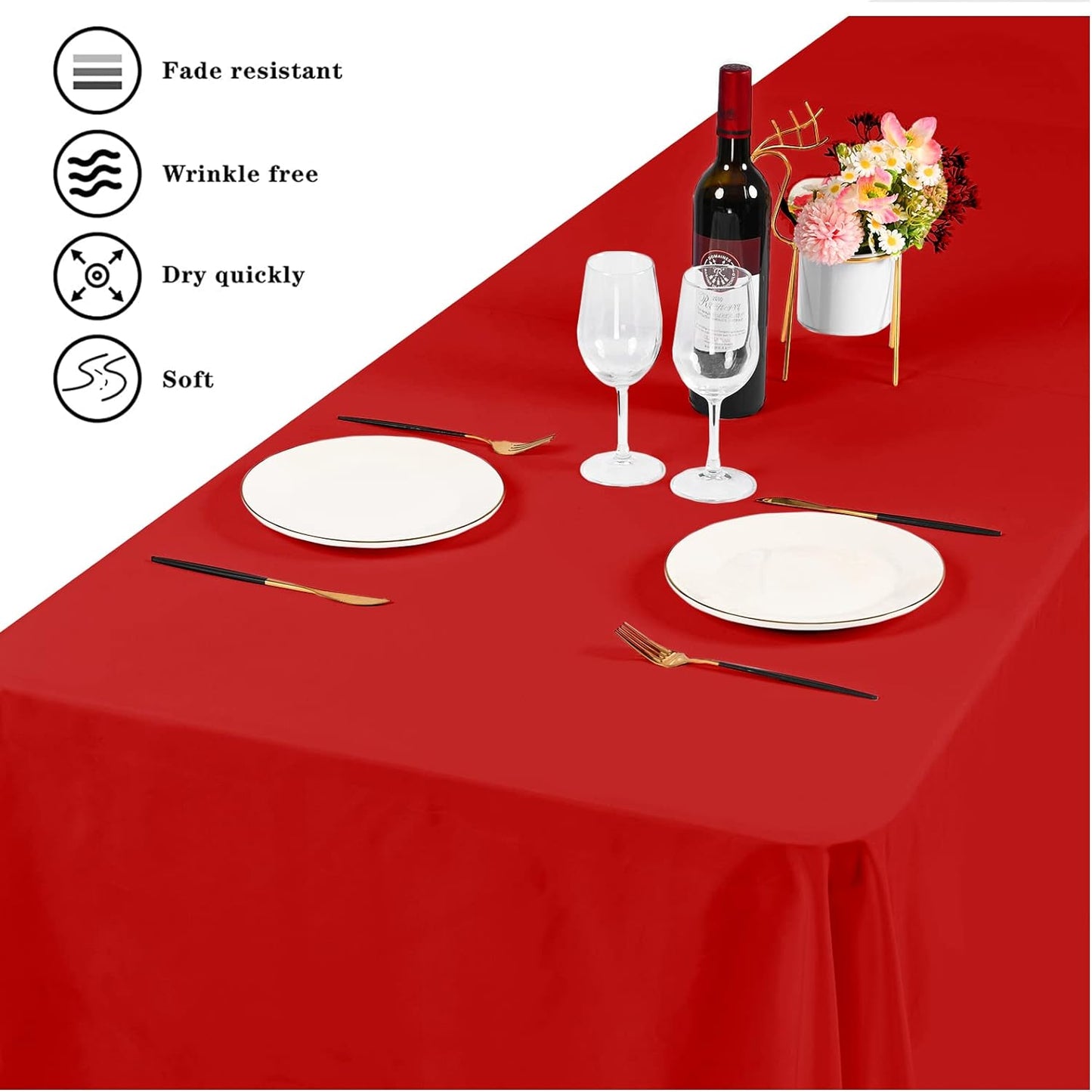 Tablecloth Polyester Table Cloth for 6 Foot Rectangle Tables,Stain and Wrinkle Resistant Washable Fabric Table Covers Polyester Beige Table Clothes for Wedding,Party,Banquet