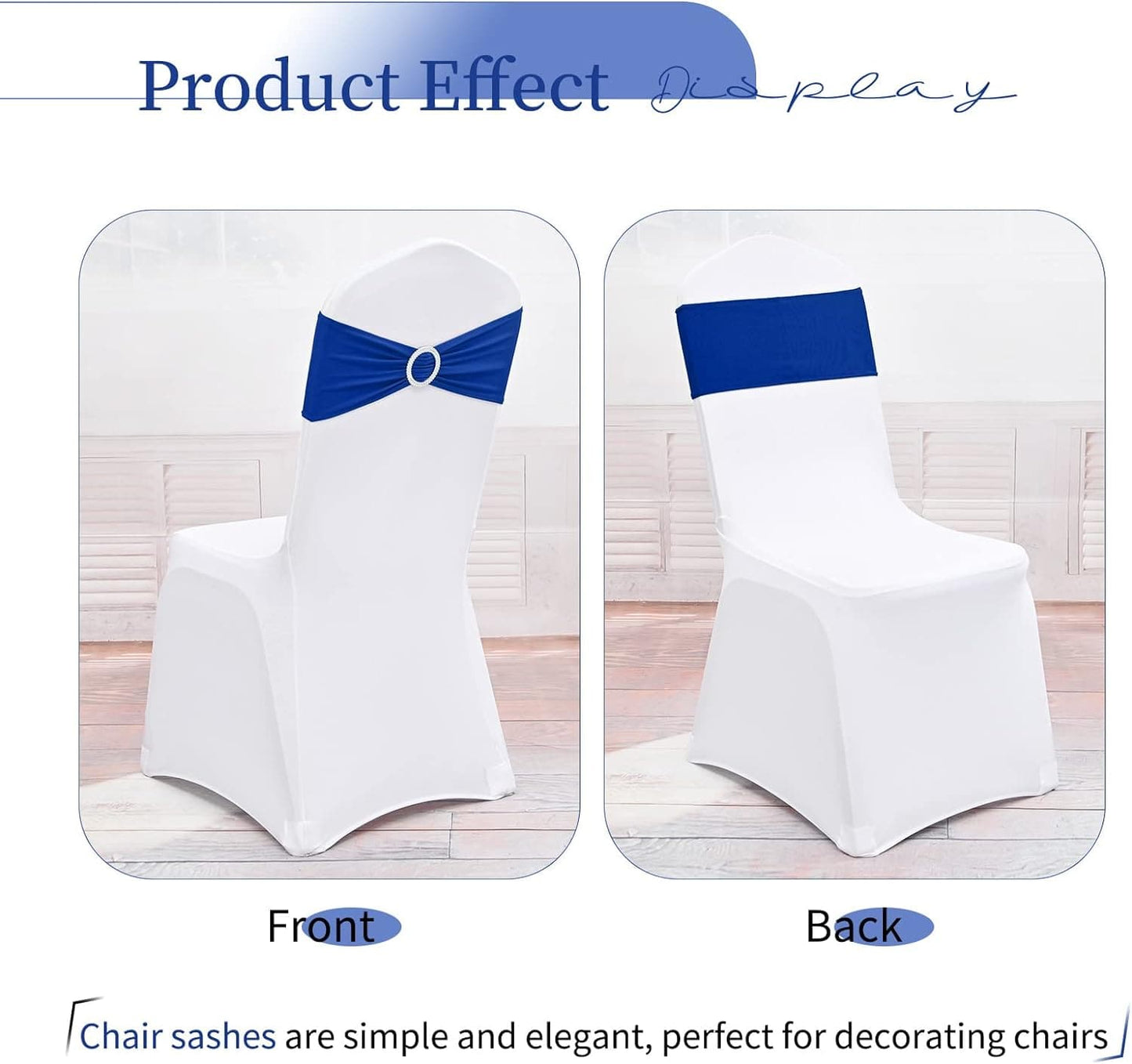 60 Pcs Spandex Chair Sashes Stretch Chair