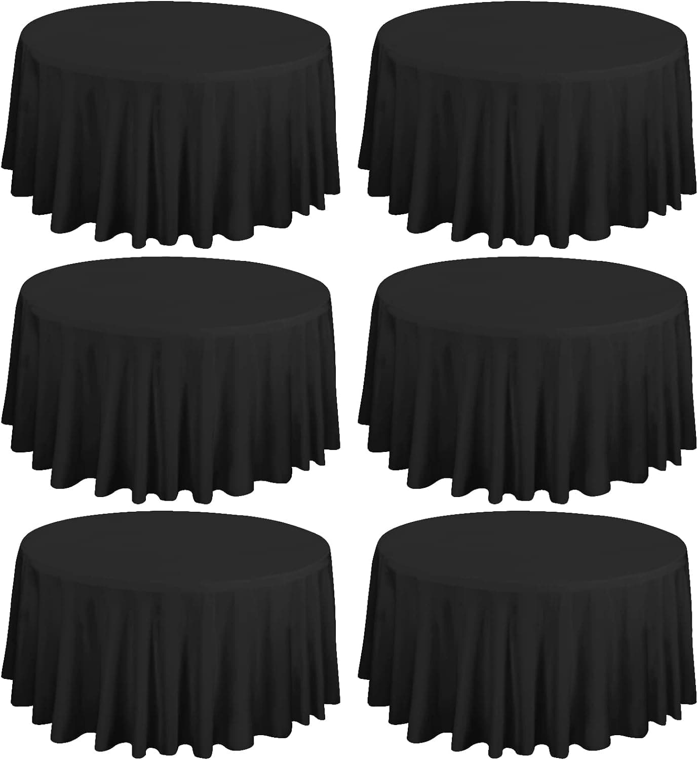 6 Pack Round Tablecloth Polyester Table Cloth 60 inch