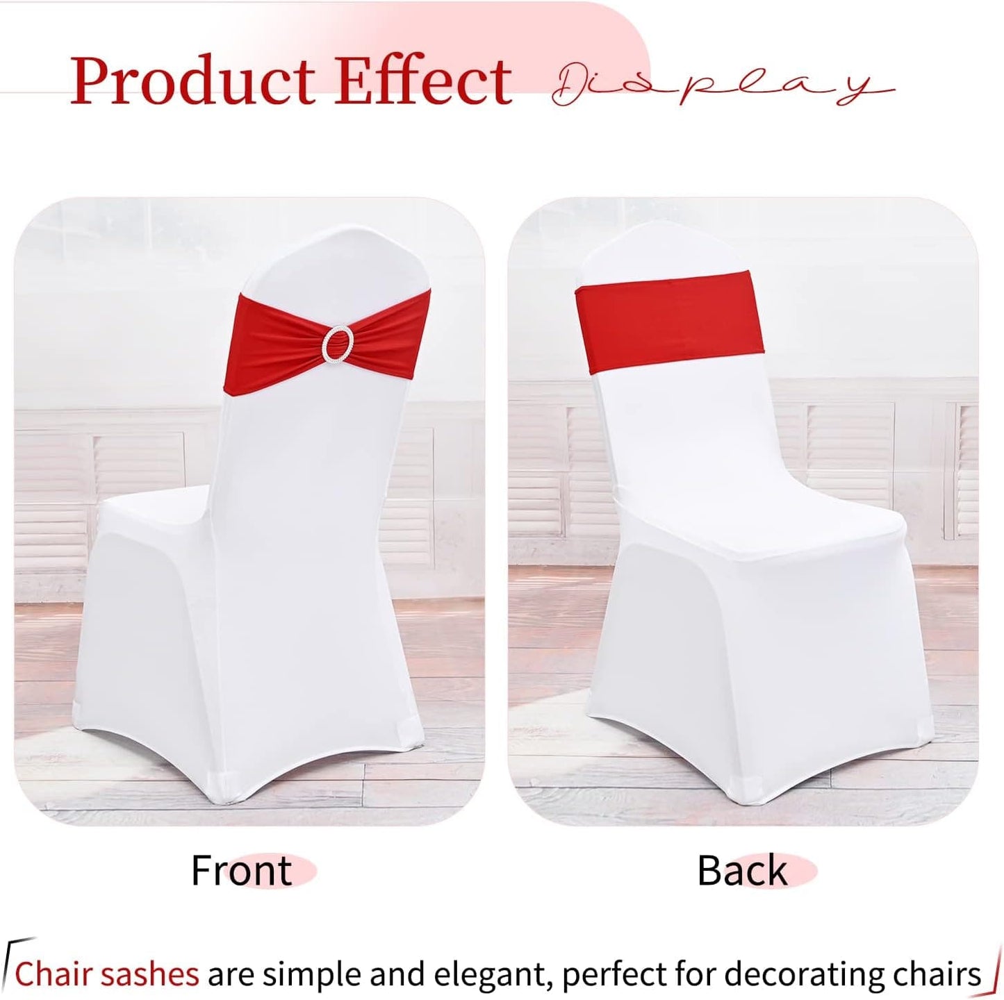 60 Pcs Spandex Chair Sashes Stretch Chair