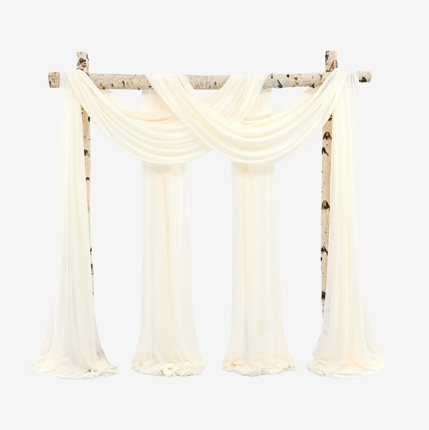 MORLIN Wedding Arch Draping Fabric,4 Panels 28"x20ft Ivory Wedding Arch