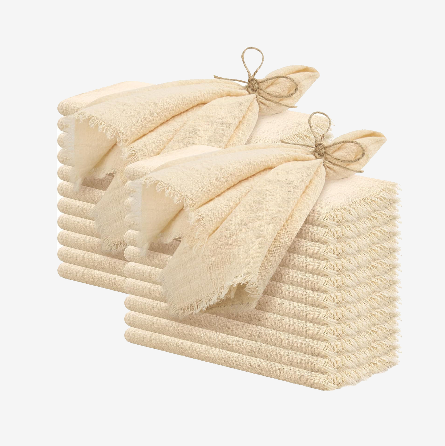 Napkins with Fringe Set of 24-16x16 Inches