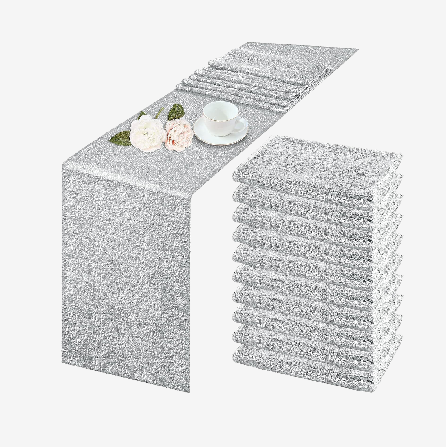 10 Pack Sparkle Table Runner 12" x 108"