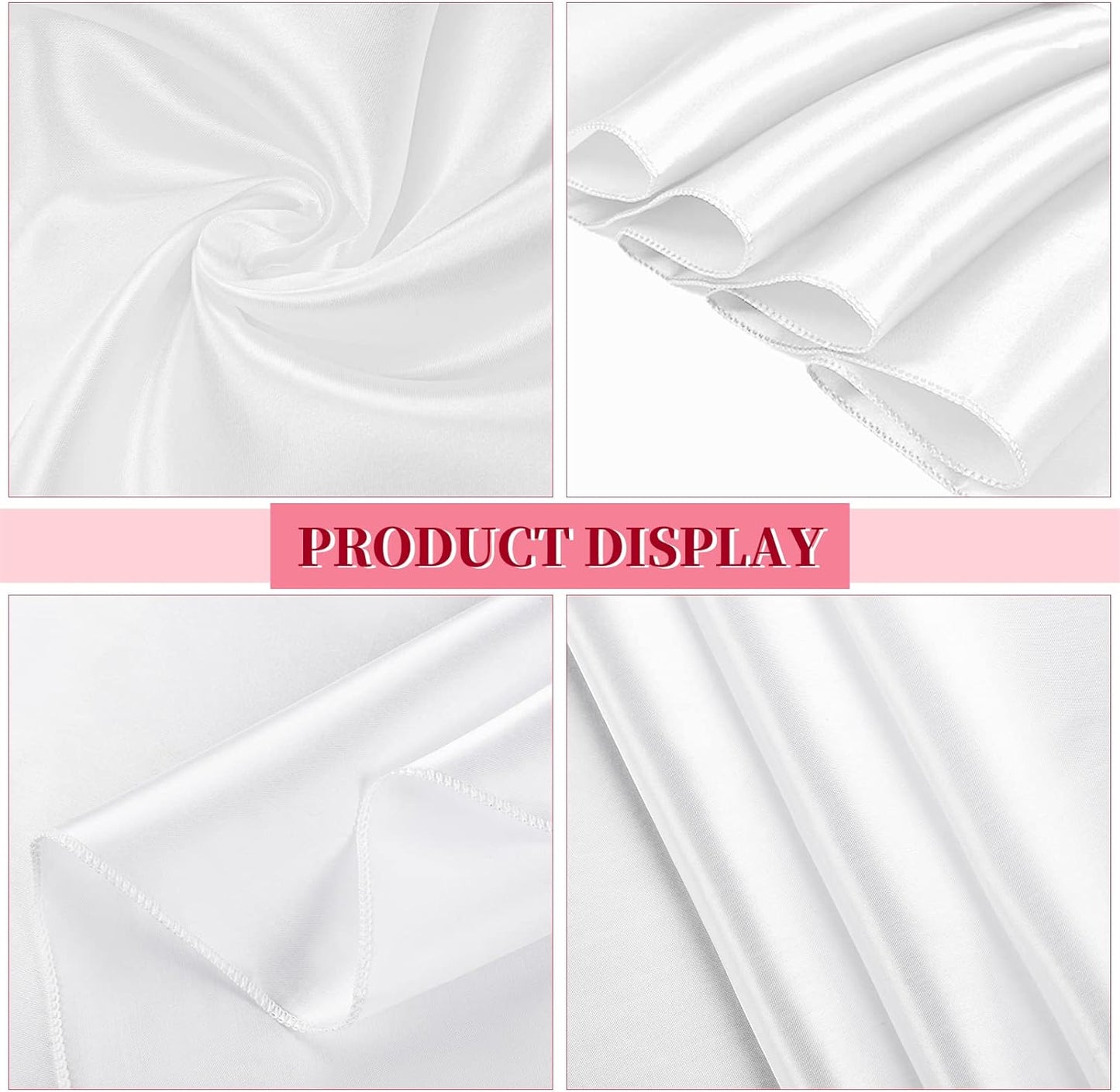 4 PCS Round Satin Tablecloth