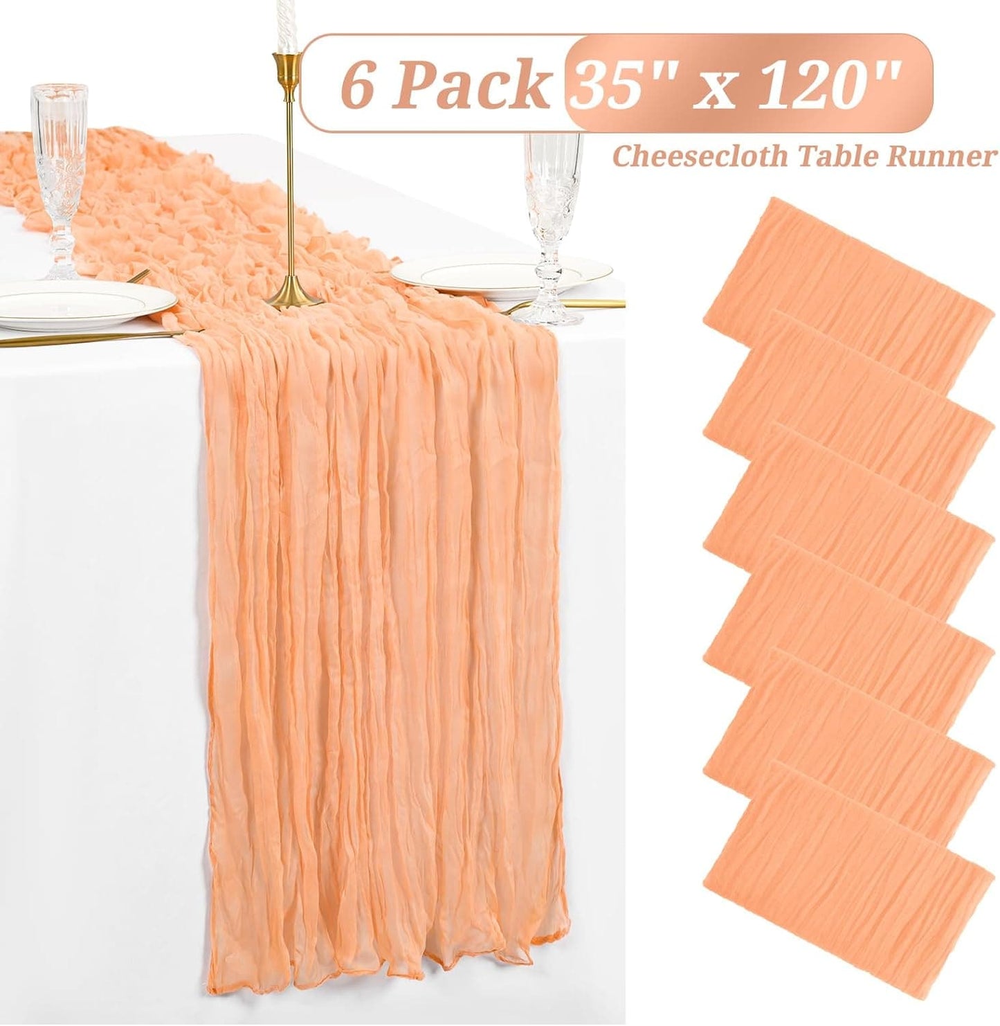 10 Pack /6 Pack Cheesecloth Table Runner 10ft