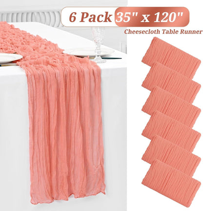 6 Pack Cheesecloth Table Runner 10FT