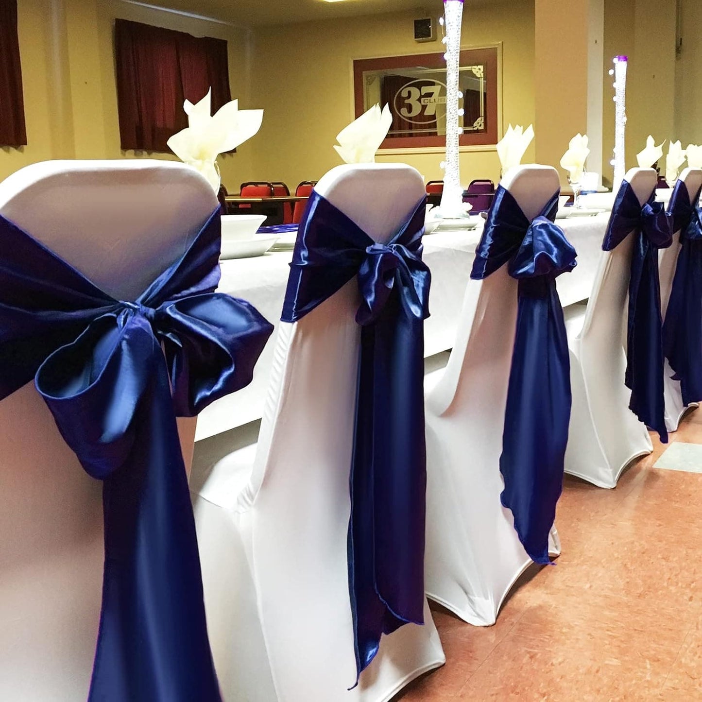 50 PCS Satin Chair Cover Chair Sashes