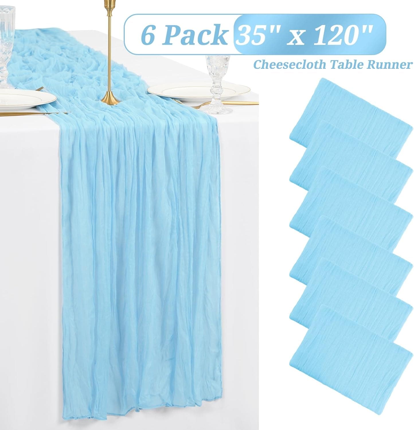 6 Pack Cheesecloth Table Runner 10FT