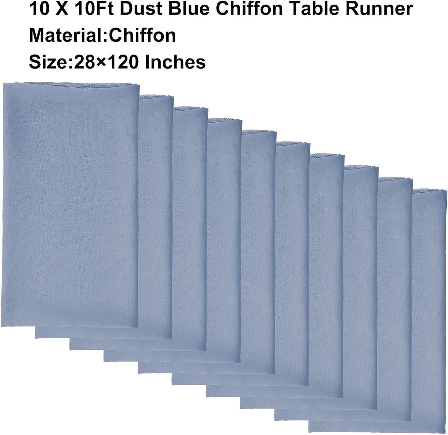 MORLIN Chiffon Table Runner 10Ft -28x120 Inches