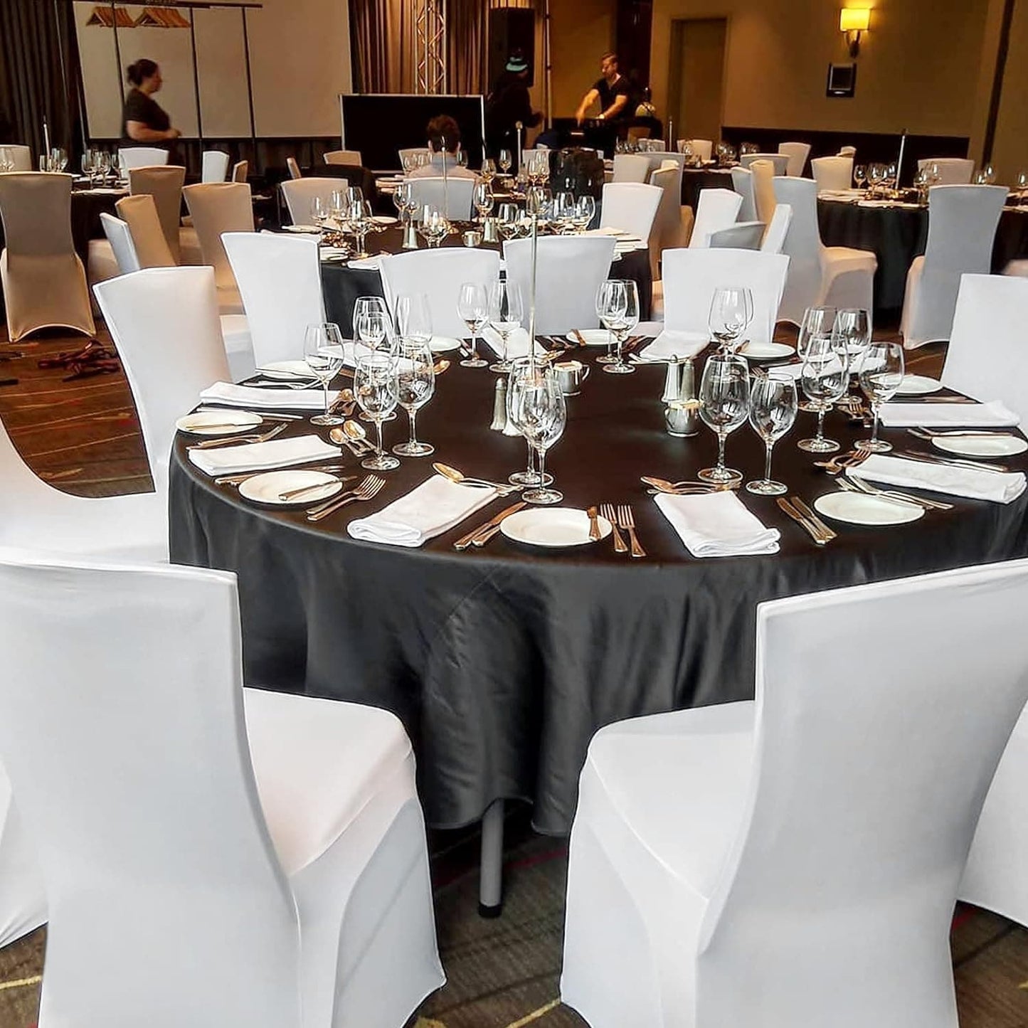 10/20 pcs Chair Covers Polyester Spandex Lycra Stretch Chair Cover Dining Room Wedding Chair Covers Universal Washable Protective Chair Covers for Wedding Party Banquet Decoration Covers