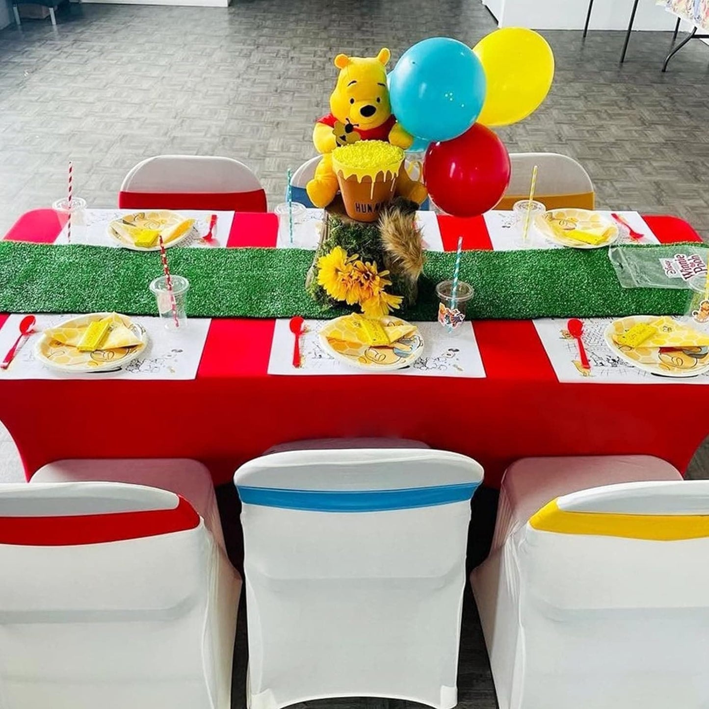 6PCS 6-FT Table Cover,Spandex Elastic Tablecloth,Rectangular Cocktail Tablecloth, Anti-Wrinkle Tight Table Clothes Washable for Birthday Party/Wedding/Craft Exhibitions