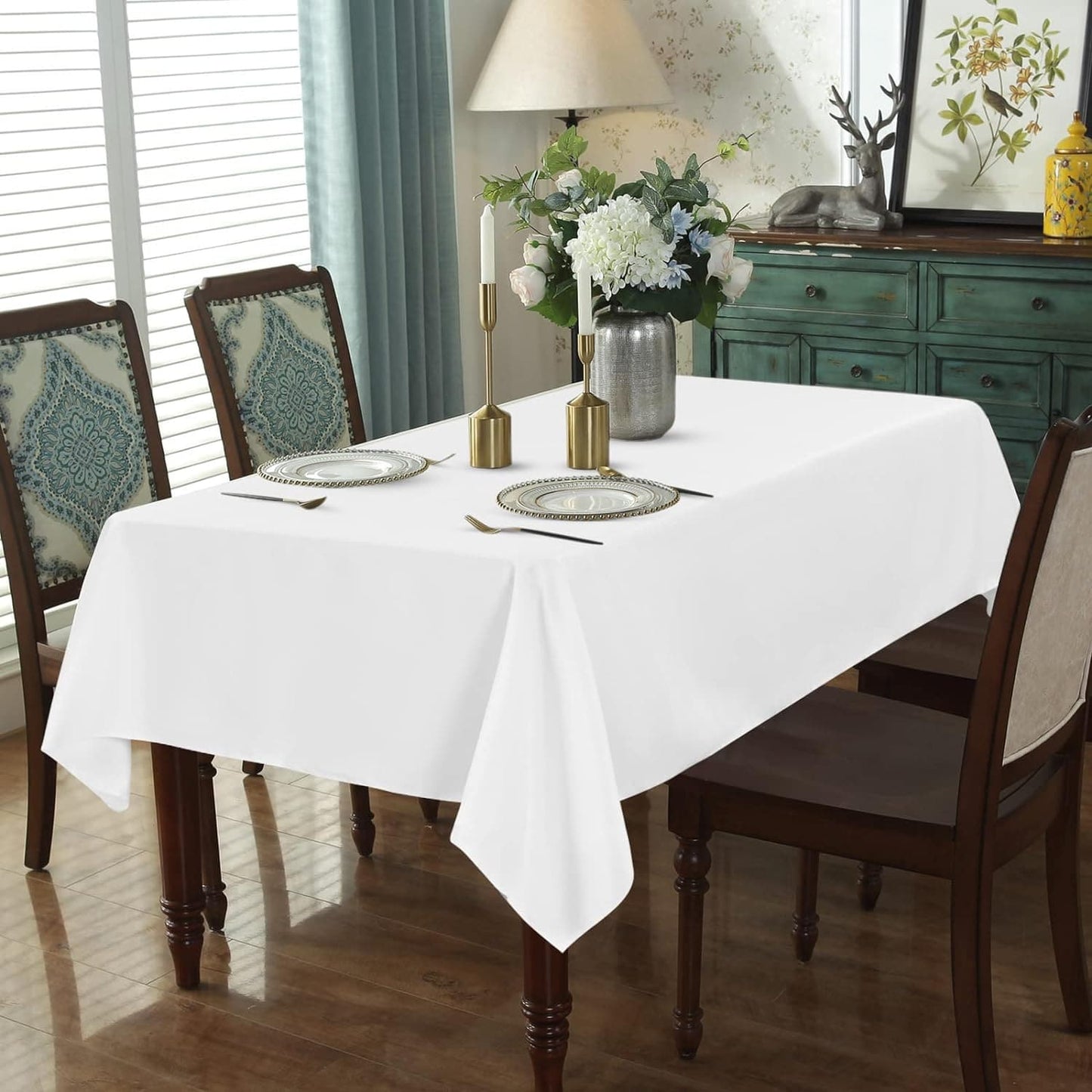 2/4/6 Pack Rectangle Tablecloth Polyester Beige