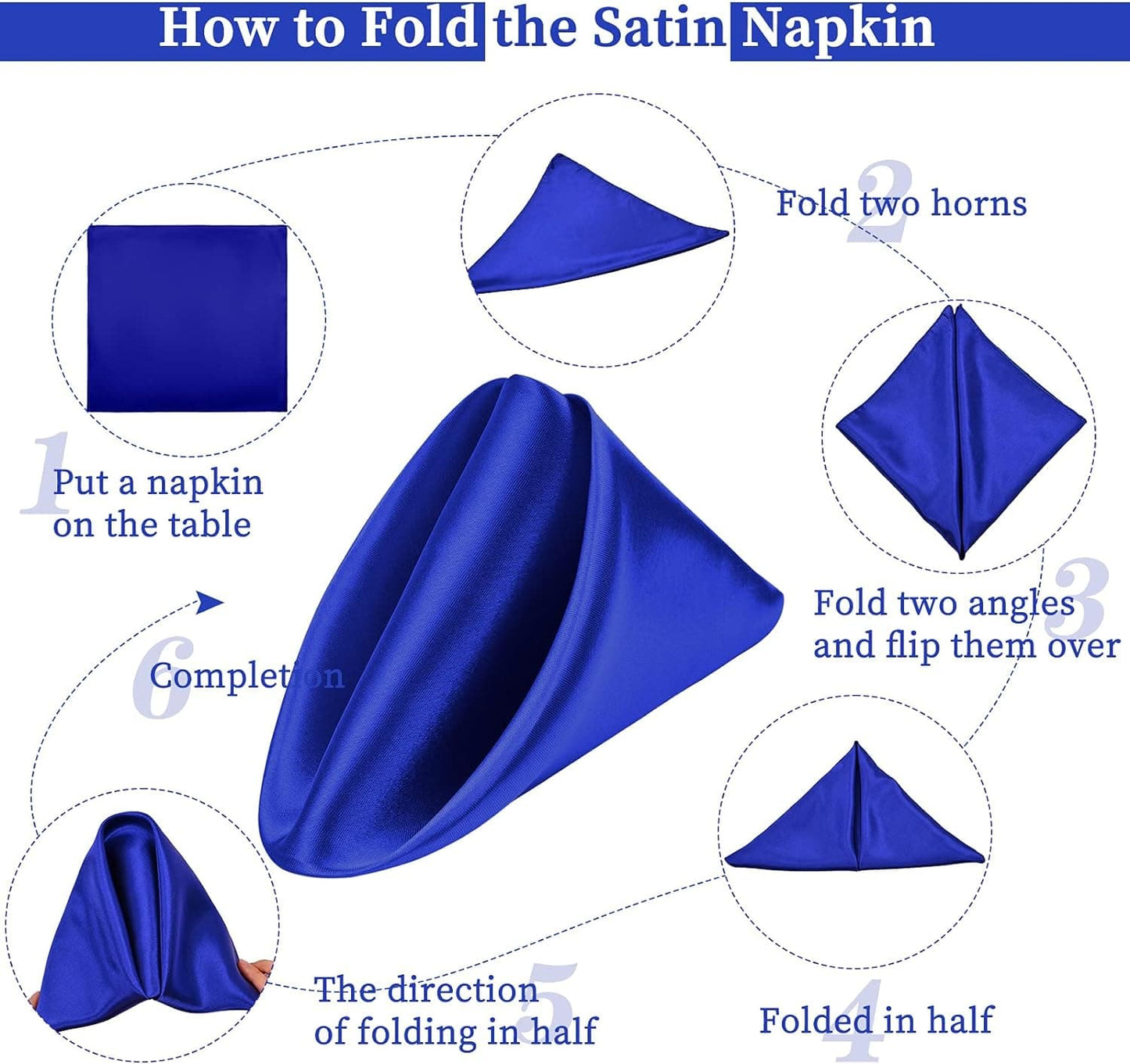 60 Pack Satin Dinner Napkins Square