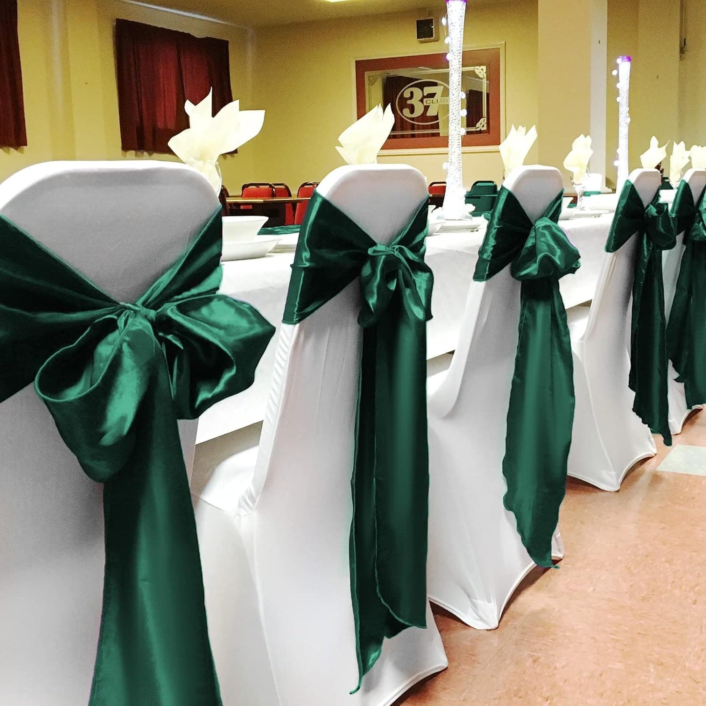 50 PCS Satin Chair Cover Chair Sashes