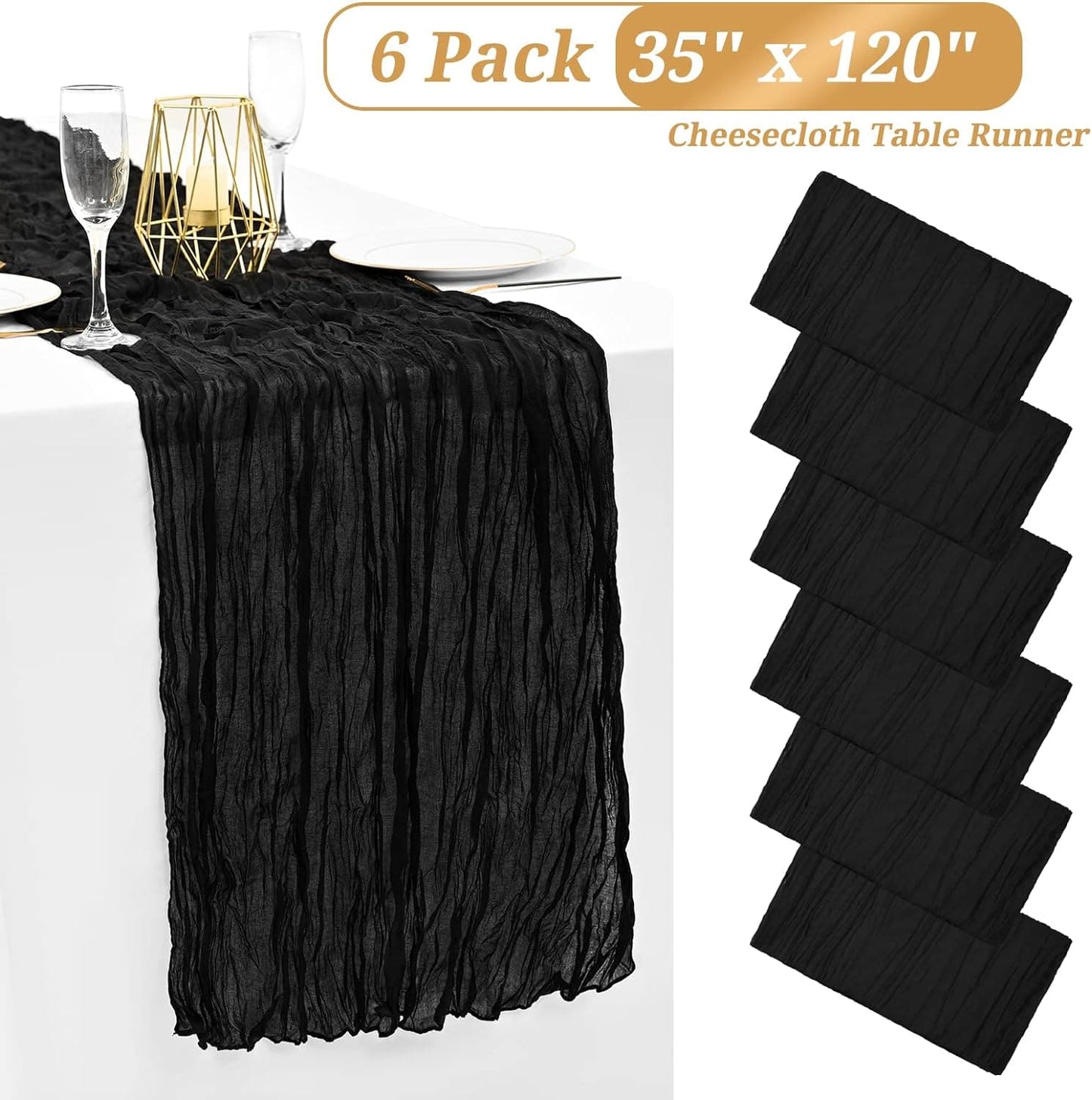 10 Pack /6 Pack Cheesecloth Table Runner 10ft