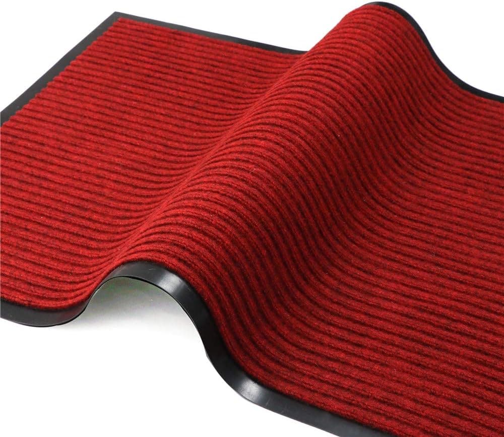 CKDLINS Profile Rubber Door Mat,Heavy Duty, Durable Doormat, Indoor and Outdoor, Waterproof, Easy Clean Shoe Scraper, Home Rug Welcome Mats for Entryway, Patio, Porch