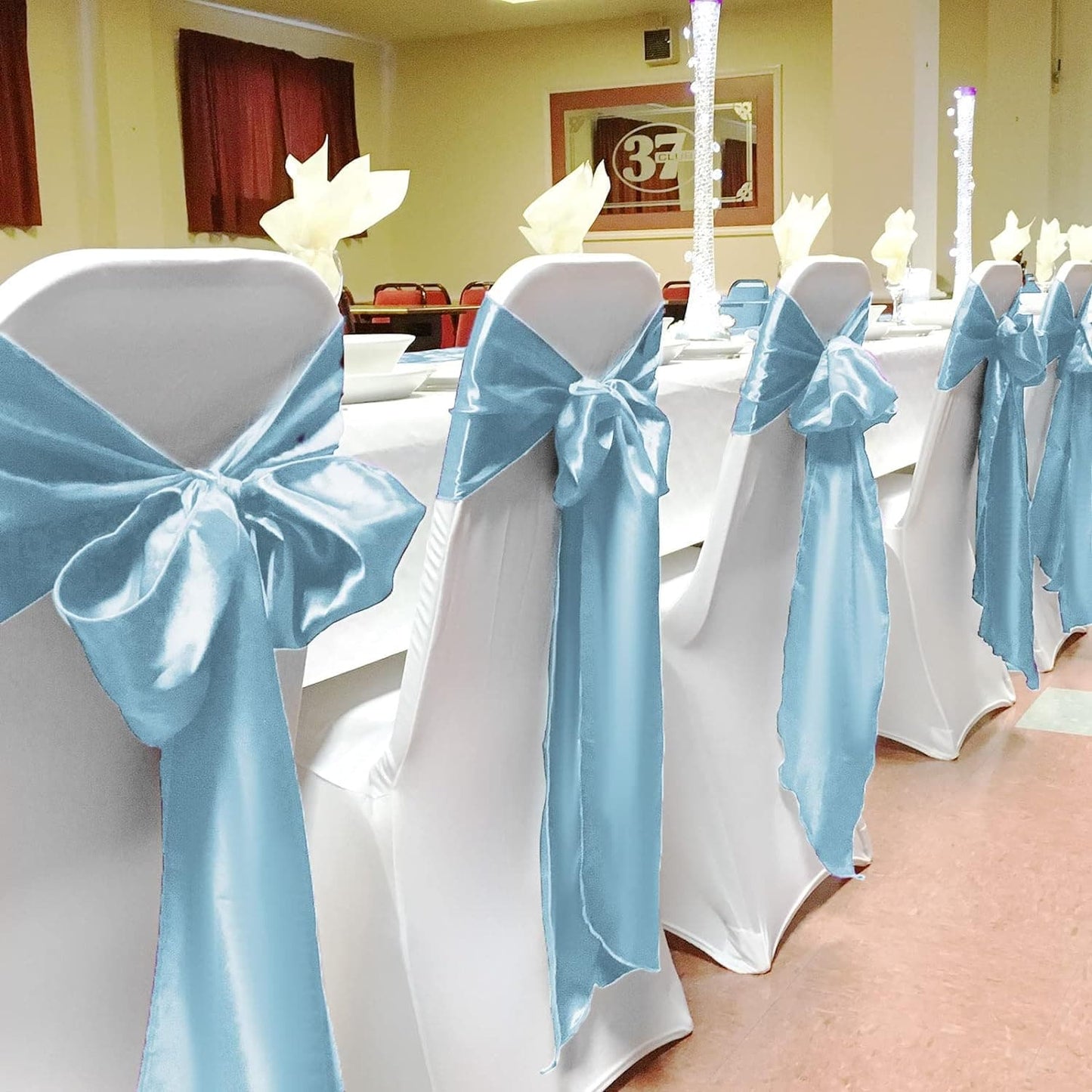 50 PCS Satin Chair Sash Chair Wedding